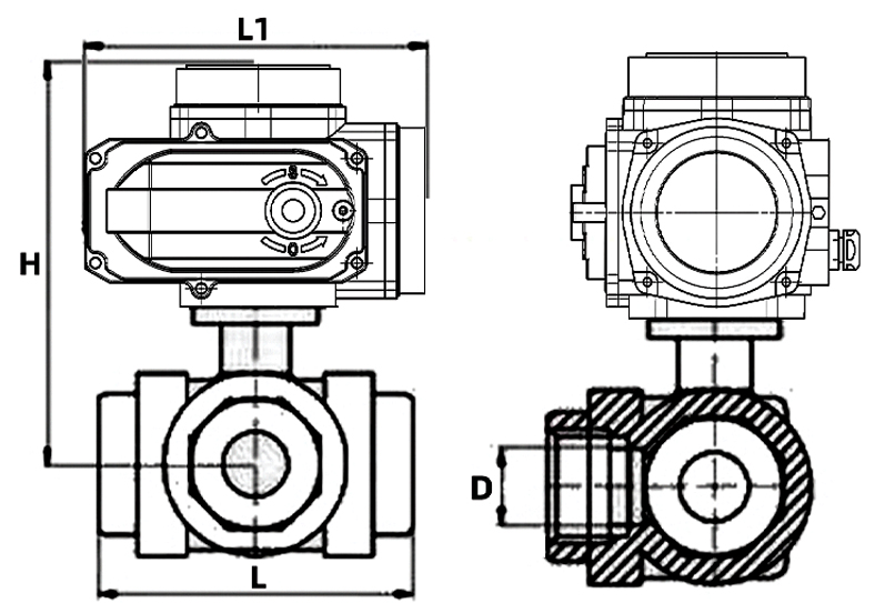 Q915F-16P電動二片式三通球閥結(jié)構(gòu)圖.jpg Q915F-16P電動二片式三通球閥結(jié)構(gòu)圖.jpg