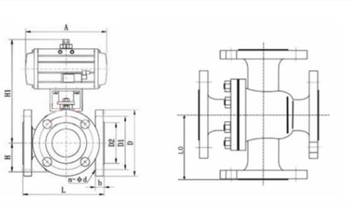 Q646F氣動(dòng)四通球閥(圖1)