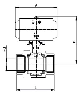 氣動(dòng)兩片式螺紋球閥(圖1)