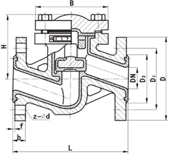 H41F46升降式襯氟止回閥(圖1)