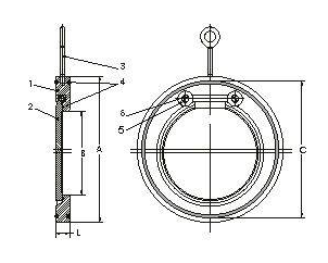 H74W薄型對(duì)夾止回閥(圖1) H74W薄型對(duì)夾止回閥(圖1)