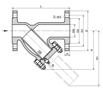 Y型法蘭過濾器(圖1) Y型法蘭過濾器(圖1)